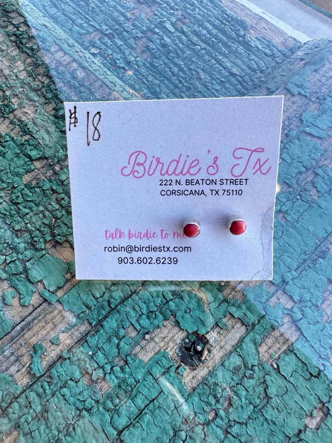CORAL STUD EARRINGS