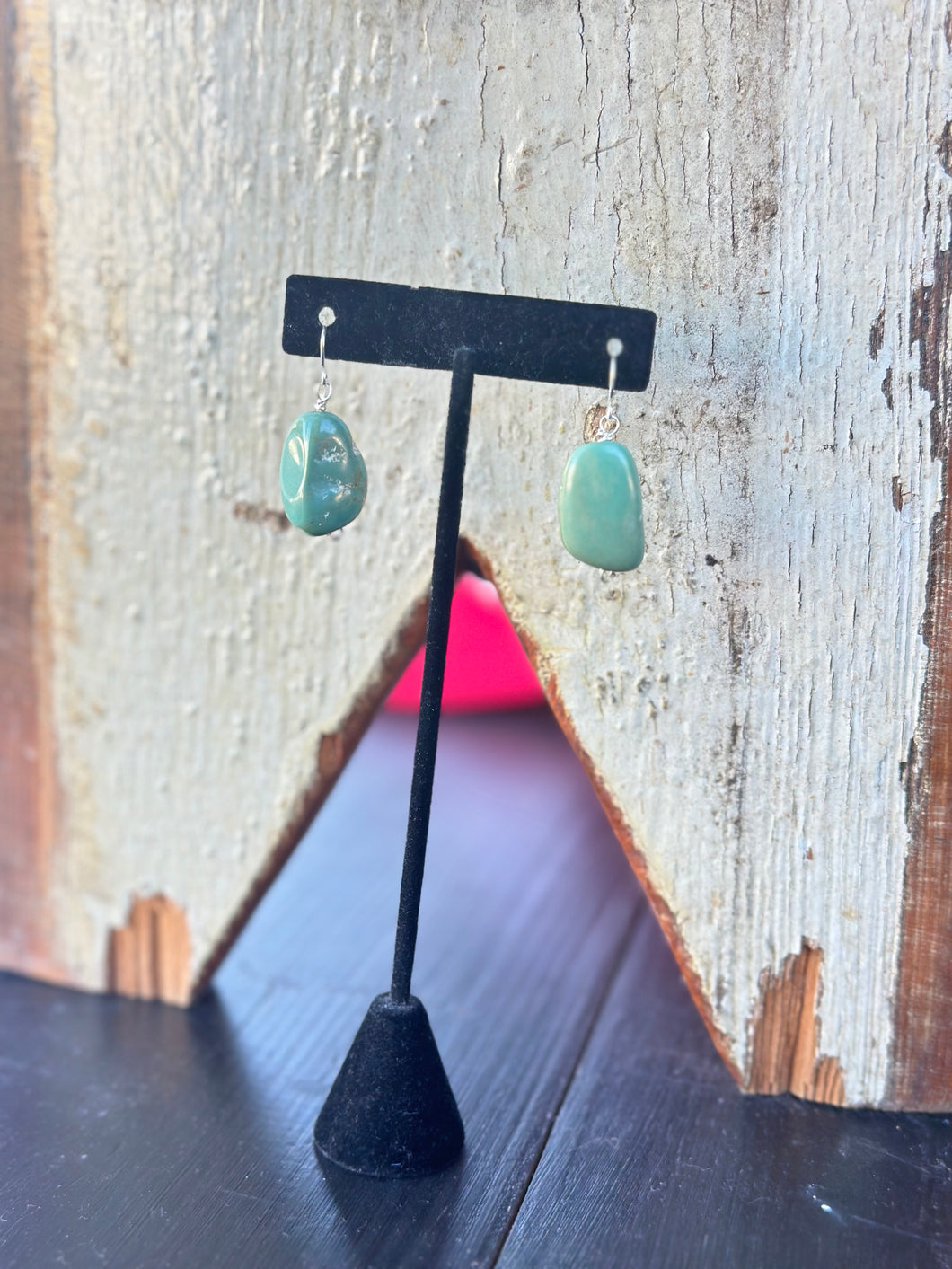 KINGMAN TURQUOISE RAW STONE EARRINGS