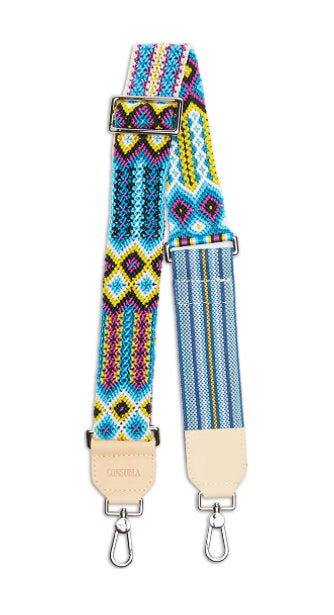 Consuela “Blueberry” woven crossbody strap